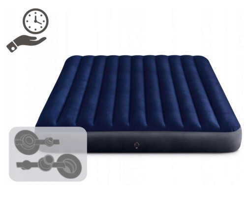 Матрац надувний Intex 64755 203x183x25 см, темно-синій
