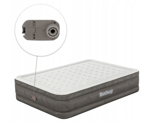 Матрац надувний Bestway 69050 з насосом 203 x 152 x 46 см, бежевий