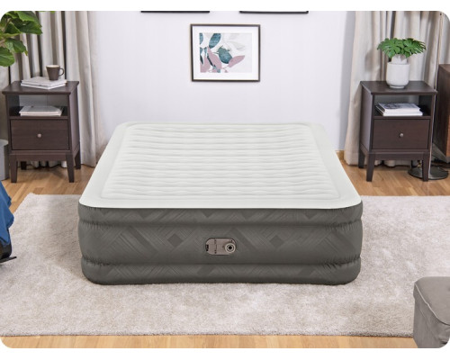 Матрац надувний Bestway 69050 з насосом 203 x 152 x 46 см, бежевий