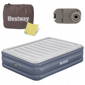 Матрац надувний Bestway 6713I з насосом 203 x 152 x 51 см, сірий