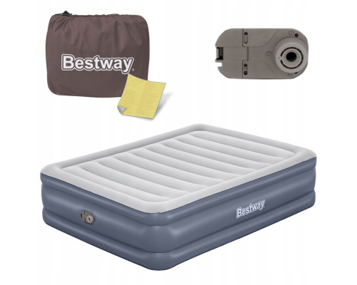 Матрац надувний Bestway 6713I з насосом 203 x 152 x 51 см, сірий