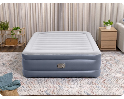 Матрац надувний Bestway 6713I з насосом 203 x 152 x 51 см, сірий