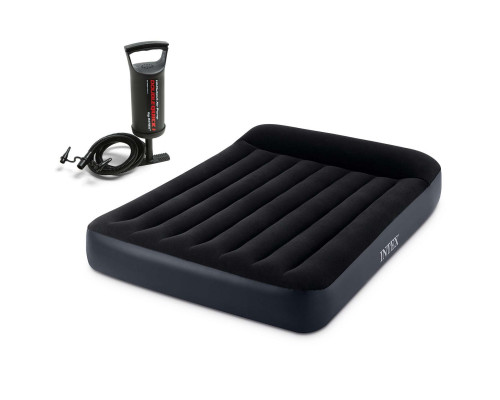 Матрац надувний Intex 64142 191x137x25 см чорний + насос Матрац надувний Intex 64142 191x137x25 см чорний + насос