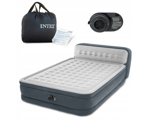 Матрац надувний INTEX 64448 з насосом 236 x 152 x 46 см, сірий