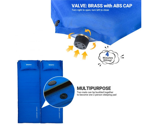 Матрац самонадувний KingCamp Comfort Single 198х63х4 см, бежевий