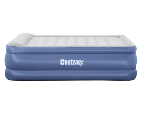 Матрац надувний Bestway 67690 з вбудованим електронасосом 203х152 см, синьо-сірий