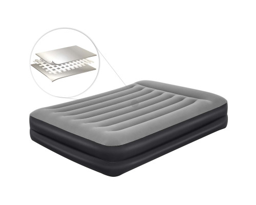 Матрац надувний Bestway 67403 з вбудованим насосом 203x152 см, чорно-сірий