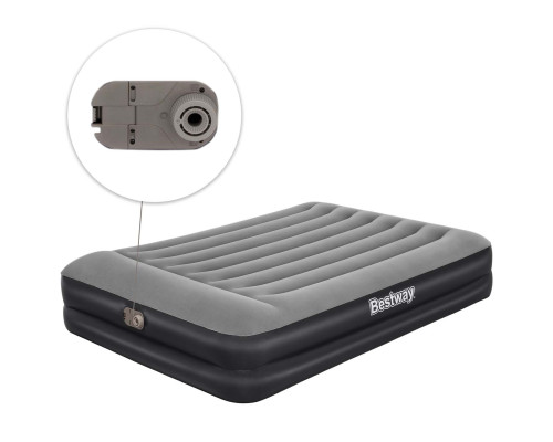 Матрац надувний Bestway 67403 з вбудованим насосом 203x152 см, чорно-сірий