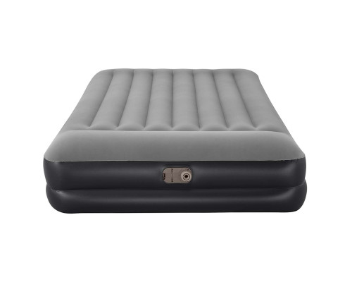 Матрац надувний Bestway 67403 з вбудованим насосом 203x152 см, чорно-сірий