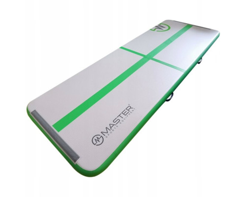 Мат гімнастичний надувний MASTER, 300 x 10 x 10 см, сіро-зелений