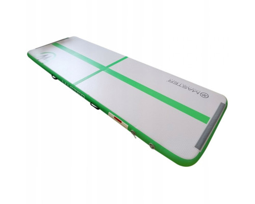 Мат гімнастичний надувний MASTER, 300 x 10 x 10 см, сіро-зелений