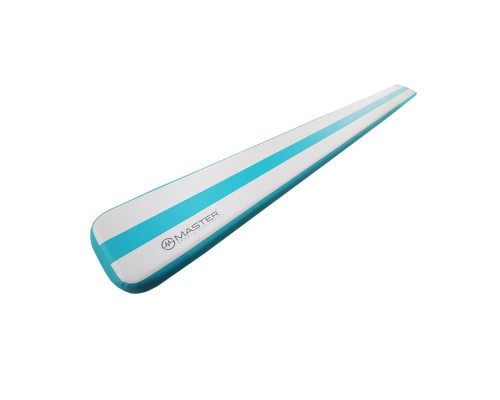 Мат гімнастичний надувний MASTER,  500 x 40 x 10 см, біло-блакитний