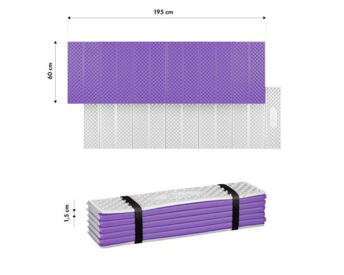 Килимок складаний NILS CAMP NC17103 195 см, фіолетовий