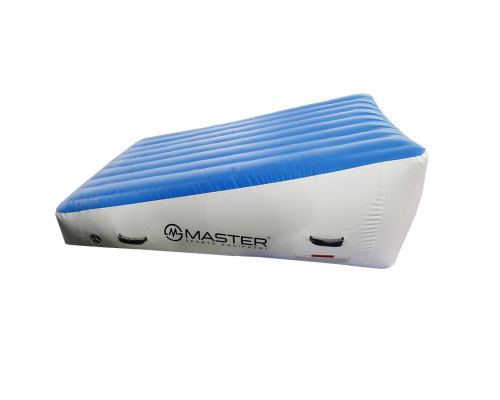 Мат похилий надувний MASTERJUMP 180 x 120 x 20-65 см - синьо-білий