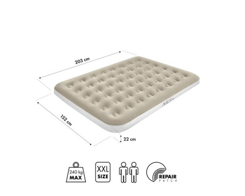 Матрац надувний двомісний NILS CAMP NC2803 203 х 152 х 22 см, бежевий