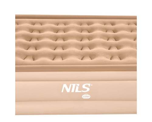 Матрац надувний двомісний NILS CAMP NC2808 з електронасосом 200 х 145 х 35, бежевий