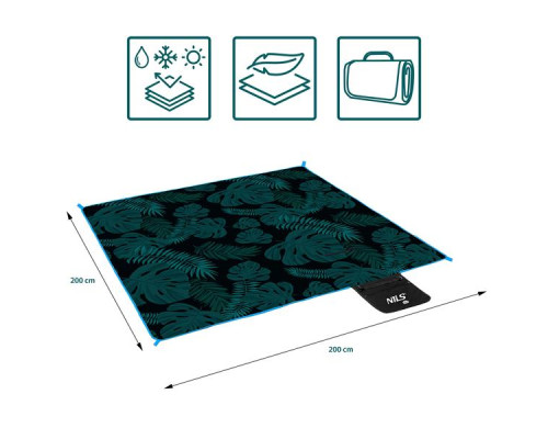 Килимок для пікніка NILS CAMP NC2222 200 х 200 см, чорно-зелений