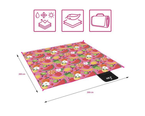 Килимок для пікніка NILS CAMP NC2223 200 х 200 см, різнокольоровий