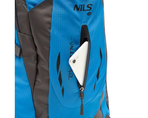 Туристичний рюкзак 40л NILS CAMP VALLEY NC1749 блакитний<br> Туристичний рюкзак 40л NILS CAMP VALLEY NC1749 блакитний<br>