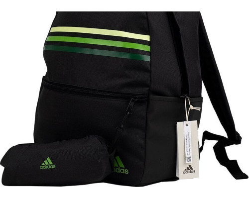Шкільний міський спортивний рюкзак Adidas Classic Horizontal 3-Stripes чорно-зелений HY0743 Шкільний міський спортивний рюкзак Adidas Classic Horizontal 3-Stripes чорно-зелений HY0743