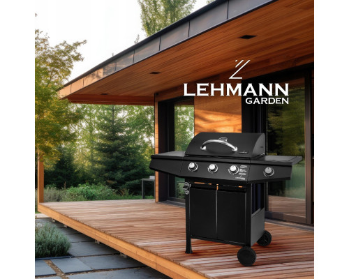 Газовий гриль LEHMANN TEXAS 3+1 чорний Газовий гриль LEHMANN TEXAS 3+1 чорний