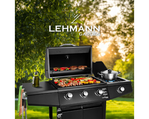 Газовий гриль LEHMANN TEXAS 3+1 чорний Газовий гриль LEHMANN TEXAS 3+1 чорний