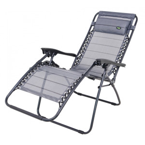 Шезлонг Ramiz Stripes 168 х 52 х 45 см - сірий