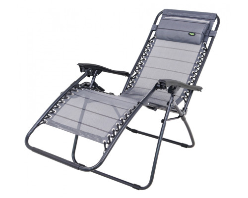 Шезлонг Ramiz Stripes 168 х 52 х 45 см - сірий