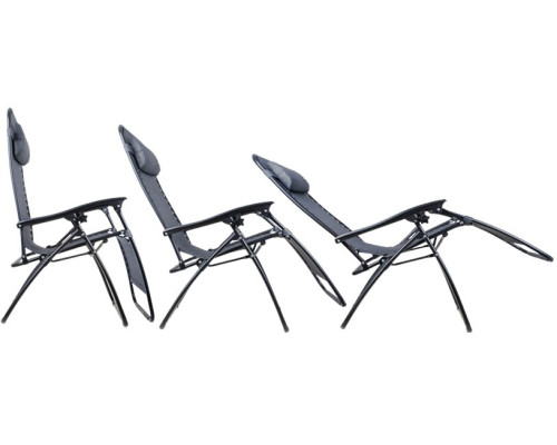 Шезлонг Ramiz Stripes 168 х 52 х 45 см - сірий