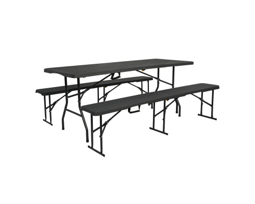 Лавка розкладна NILS CAMP NC3404, 183 х 28 х 43 см, чорна