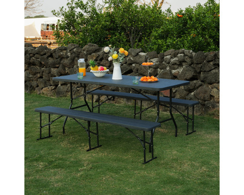 Лавка розкладна NILS CAMP NC3404, 183 х 28 х 43 см, чорна