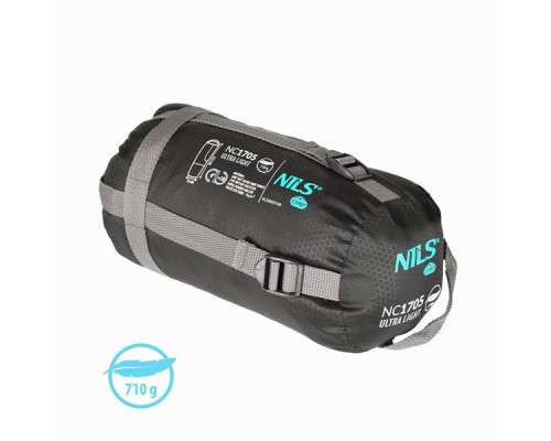 Спальний мішок ультра легкий 710г NILS CAMP NC1705 чорний Спальний мішок ультра легкий 710г NILS CAMP NC1705 чорний