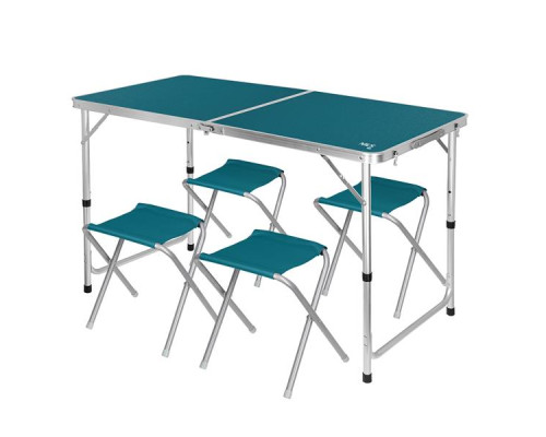 Стіл розкладний NILS CAMP NC1633 з 4 стільцями, синій
