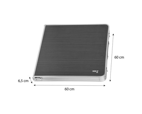 Стіл розкладний NILS CAMP NC1633 з 4 стільцями, темно-сірий