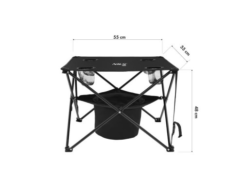 Стіл розкладний NILS CAMP NC3304 з 2 стільцями, чорний