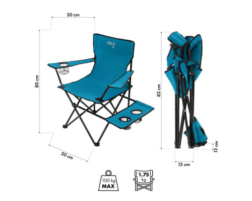 Крісло для кемпінгу NILS CAMP NC3301, синє
