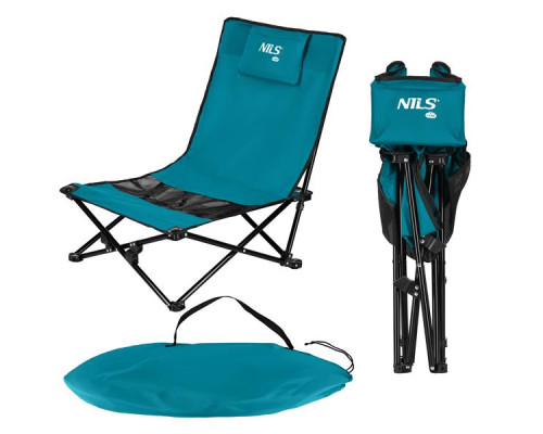 Крісло для кемпінгу NILS CAMP NC3306, синьо-чорне