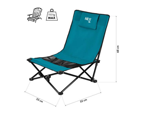 Крісло для кемпінгу NILS CAMP NC3306, синьо-чорне