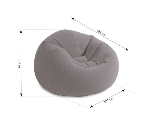 Крісло надувне INTEX 68579 107x104x69 см, сіре