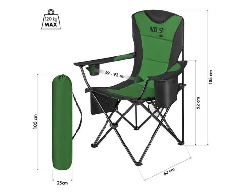Крісло для кемпінгу NILS CAMP NC3501, хакі