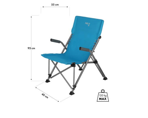 Крісло для кемпінгу NILS CAMP NC3704, блакитне