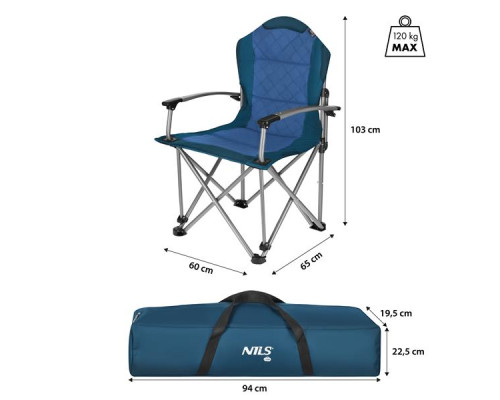 Крісло для кемпінгу NILS CAMP NC3705, синє