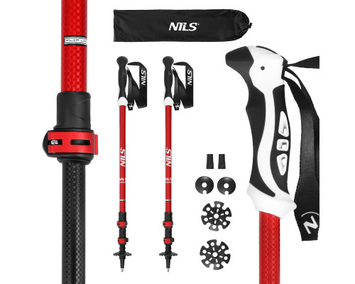 Трекінгові палиці NILS TK8601, червоні