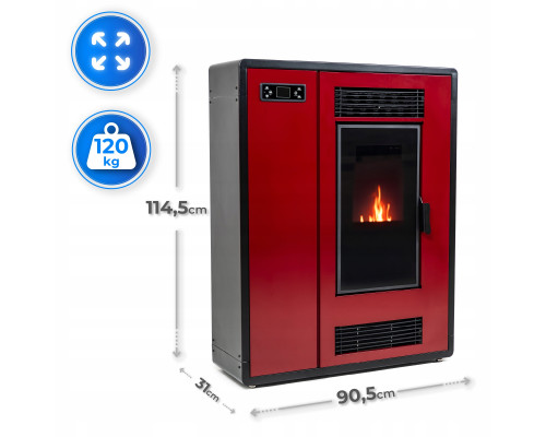 Пелетна піч-камін THUNDER ARIA RED 12 кВт