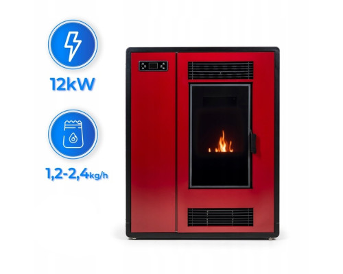 Пелетна піч-камін THUNDER ARIA RED 12 кВт