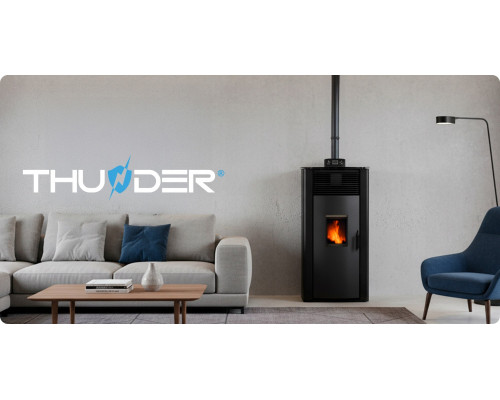 Пелетна піч-камін THUNDER GAREN BLACK 15 кВт