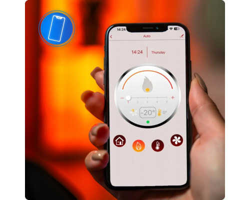 Пелетна піч-камін THUNDER GAREN BLACK 15 кВт