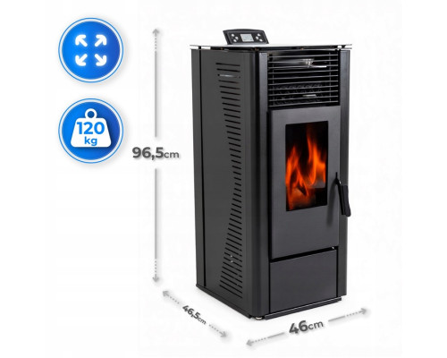 Пелетна піч-камін THUNDER KARMEN BLACK 10 кВт
