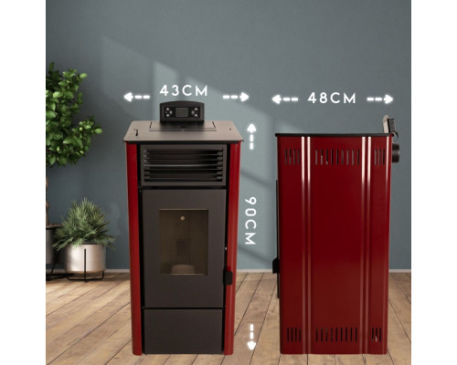 Пелетна піч-камін Thunder Sophia Red 8,1кВт