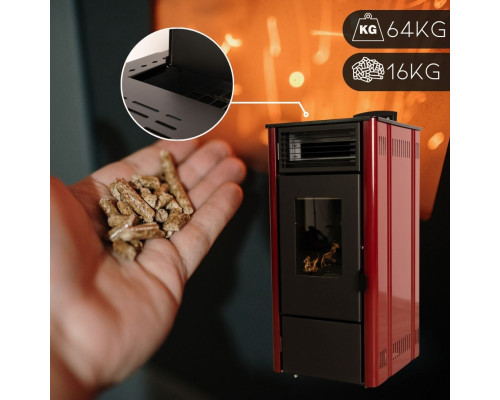 Пелетна піч-камін Thunder Sophia Red 8,1кВт